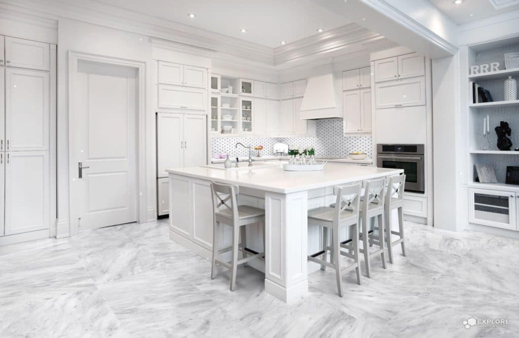 bright open kitchen with kitchen island