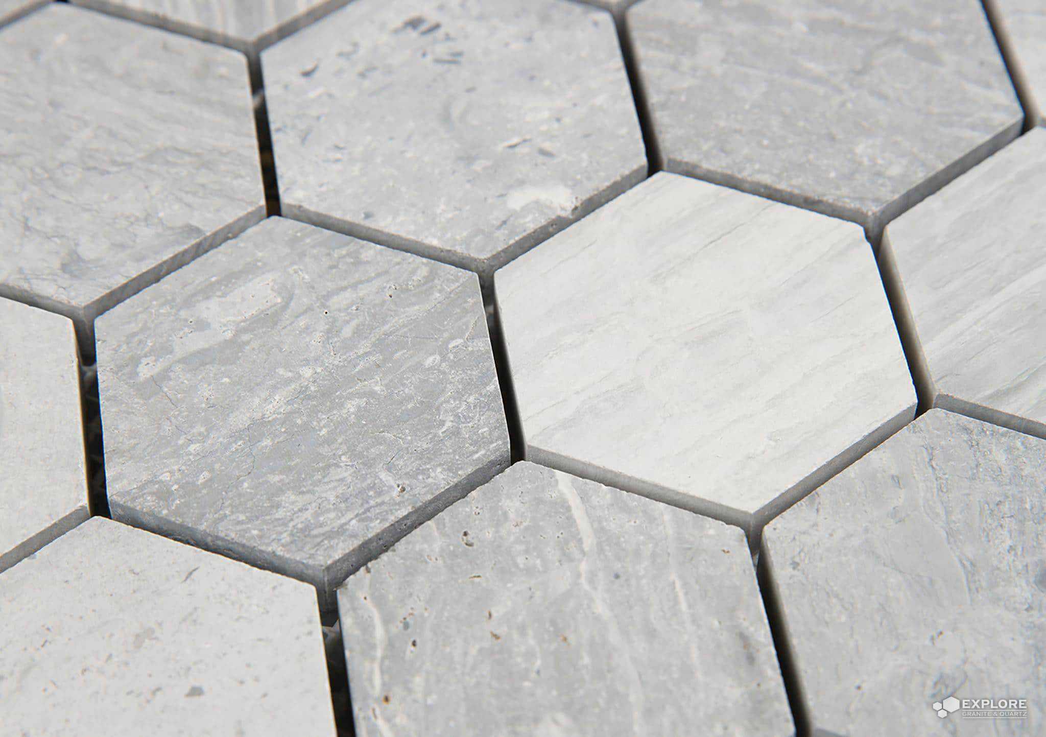 Hexagon tile backsplash